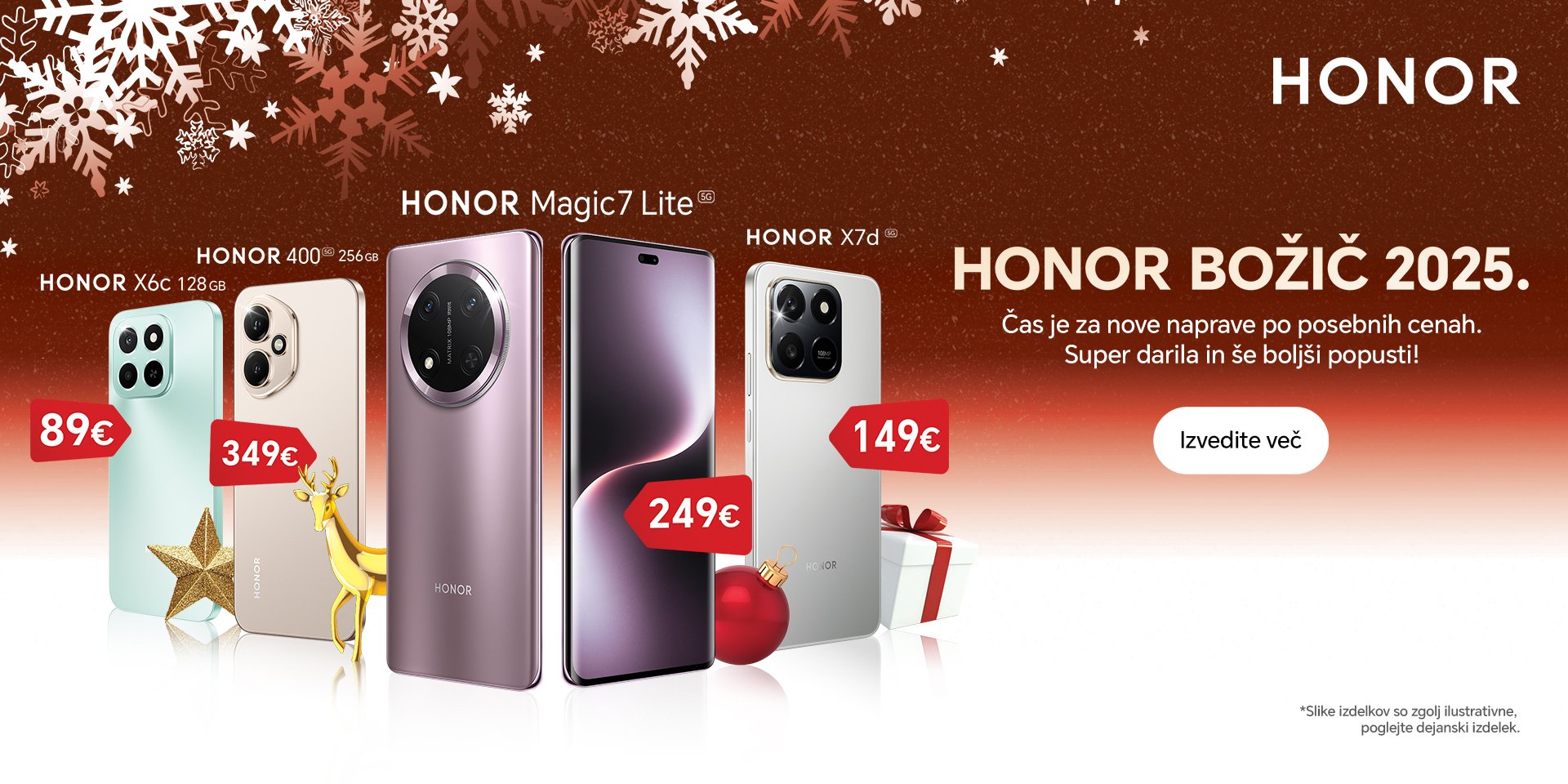 HONOR BOZIČNA PONUDBA PAMETNIH TELEFONOV
